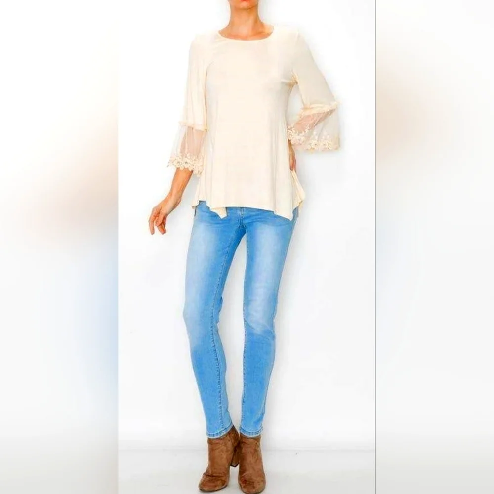 ✨️NWT✨️ ORIGAMI by Vivian - Cream Lace & Crochet - Picture 2 of 15